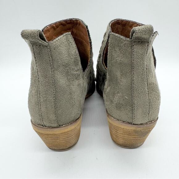 MI.IM Lavin Woven Suede D'Orsay Dip Ankle Bootie In Olive Green Size 7.5 Boho - Picture 8 of 12